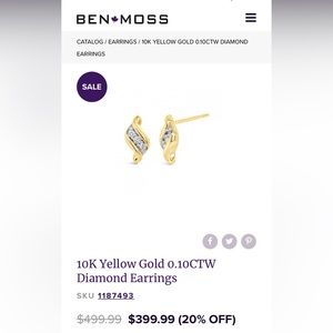 COPY - Ben Moss 10K Yellow Gold 0.10CTW Diamond Earrings